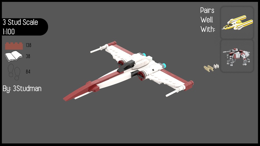 Lego 3 Stud Scale Z-95 Headhunter