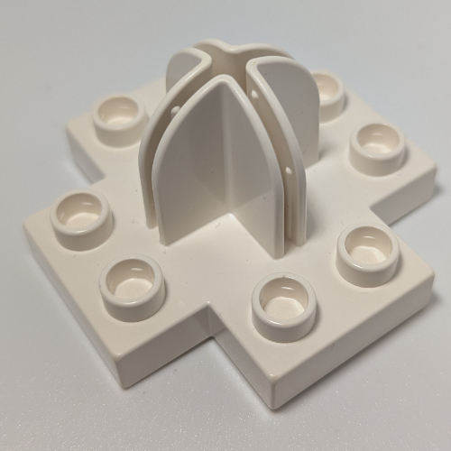 Lego Duplo Plate 4 x 4 with 2 x 2 x 2 Dome Top and Cross Cut Slots / Dark Gray