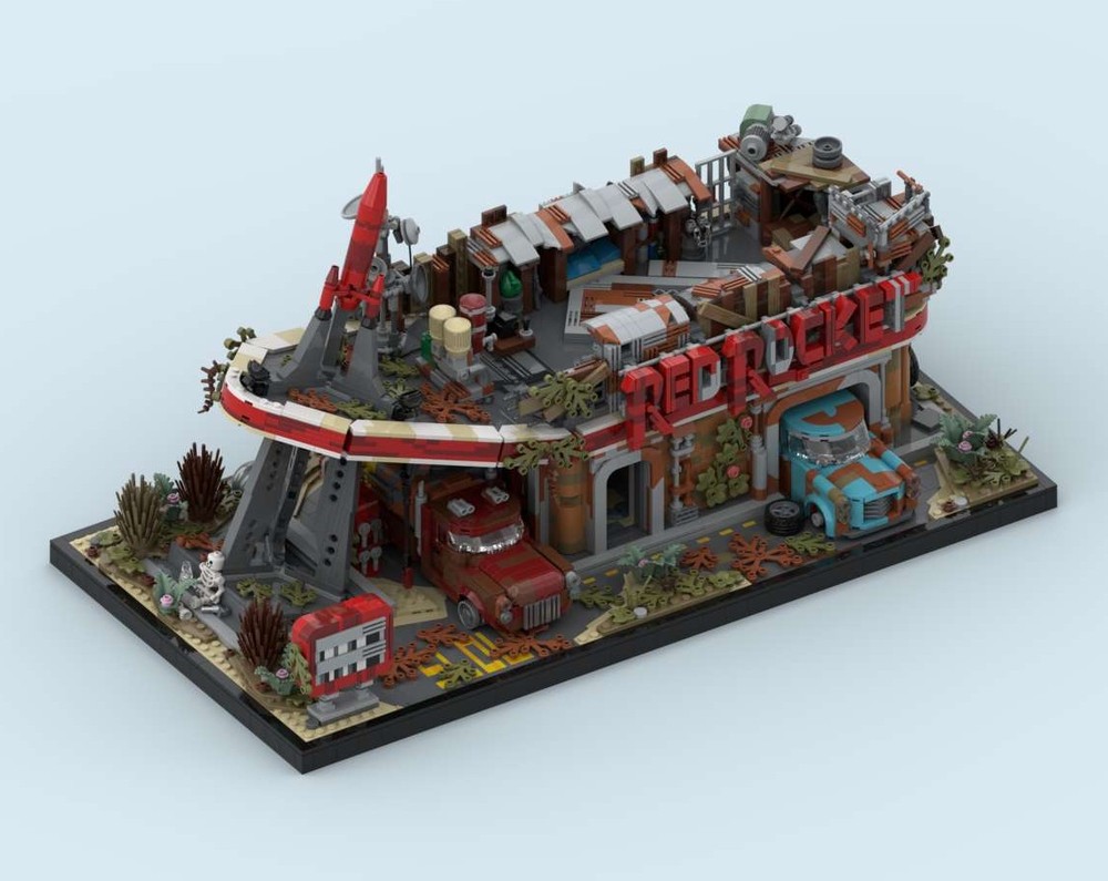 Lego Fallout Red Rocket Gas Station