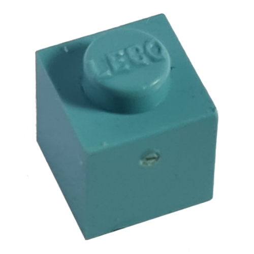 Lego Modulex Brick 1 x 1 with LEGO on Stud / Modulex Pastel Blue