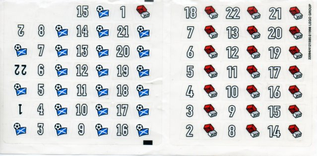 Lego Sticker Sheet for Set 880002-3