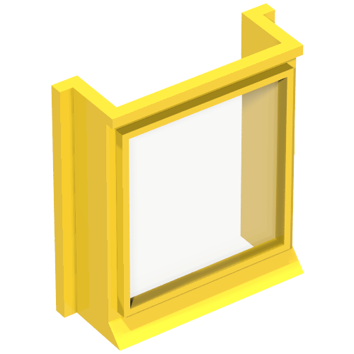 Lego Window 1 x 3 x 3 with Glass for Slotted Bricks / Yellow