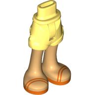 Lego Minidoll Hips and Shorts with Warm Tan Legs, Orange Sandals Print