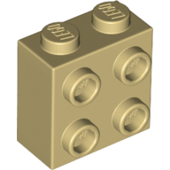 Lego Brick Special 1 x 2 x 1 2/3 with 4 Studs on 1 Side / Tan