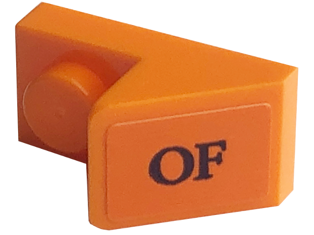Lego Slope 45 2 x 1 with 2/3 Cutout with Black 'OF' Pattern (Sticker) - Set 76422