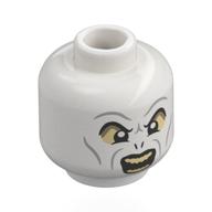 Lego Minifig Head Voldemort, Black Eyebrows, Tan Eyeshadow, Open Mouth Scream