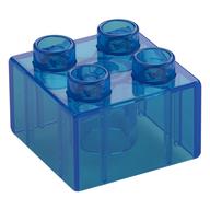 Lego Duplo Brick 2 x 2 / Trans-Dark Blue