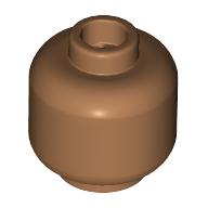 Lego Minifig Head [Plain] [Vented Stud - 2 Holes] / Medium Nougat