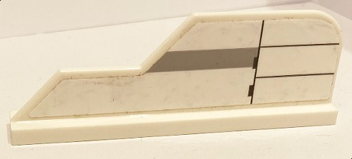 Lego Tail 8 x 1 with Stepped Fin with Light Bluish Gray Thick Stripe and Black Lines Pattern (Sticker) - Set 75175