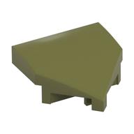 Lego Brick Wedged, Curved 2 x 2 with Stud Notches / Olive Green