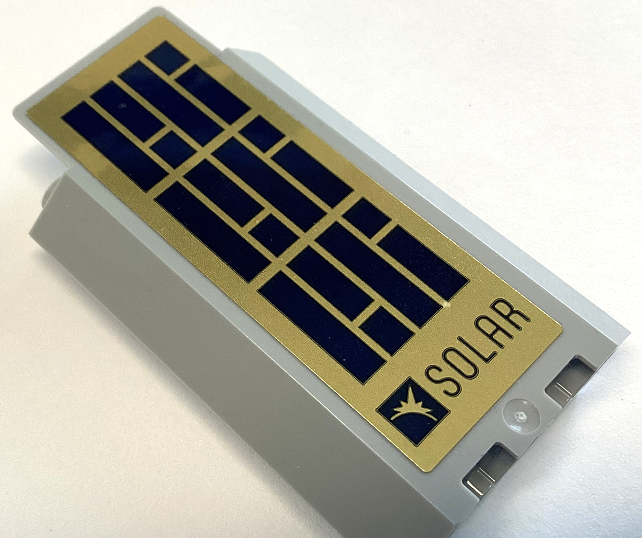 Lego Panel 3 x 3 x 6 Corner Wall without Bottom Indentations with Dark Blue and Gold Solar Panel Pattern (Sticker) - Set 60350