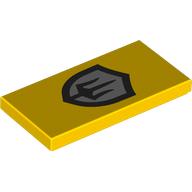 Lego Tile 2 x 4 with Shield, Black Trident on Silver Field Print