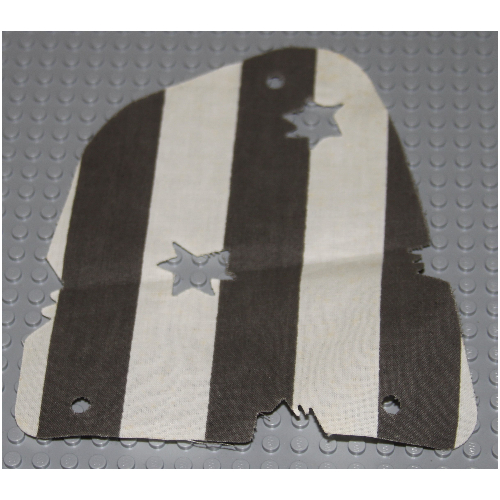 Lego Sail, Tattered, Damage Cutouts, 3 with Dark Gray Stripes Print