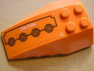 Lego Wedge 6 x 4 Triple Curved with 'CAUTION' and Circuitry Pattern Left (Sticker) - Set 7706