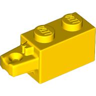 Lego Hinge Brick 1 x 2 Locking with 1 Finger Horizontal End / Yellow