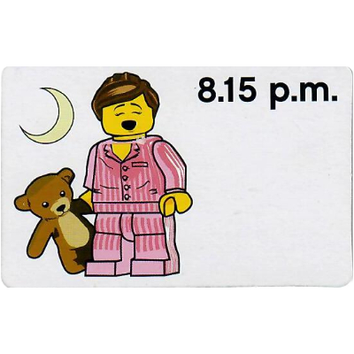 Lego Activity Card, Time-Teaching 12-Hour Clock 8.15 p.m., Female