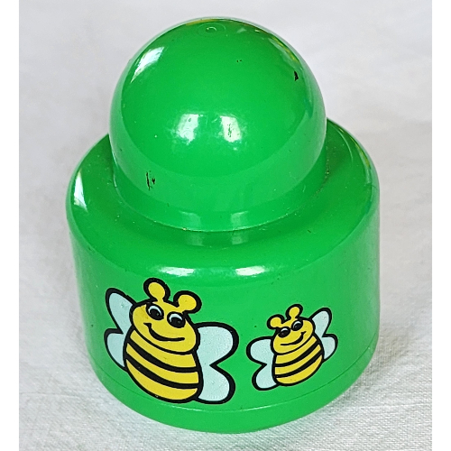 Lego Primo Brick Round Rattle 1 x 1 with Two Bees Print