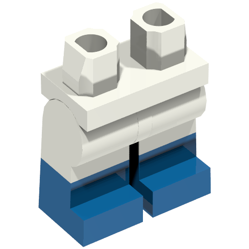 Lego Hips with White Legs and Blue Boots Pattern / White
