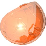 Lego Large Figure Weapon, Tridax Pod Half / Trans-Neon Orange