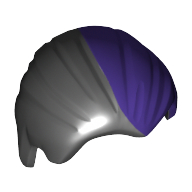 Lego Hair Combed Back, Half Sided Purple print