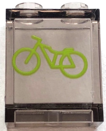 Lego Panel 1 x 2 x 2 with Side Supports - Hollow Studs with Lime Bicycle Pattern (Sticker) - Set 60337