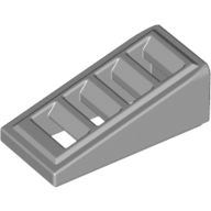 Lego Brick Sloped 18° 2 x 1 x 2/3 with 4 Slots / Grate / Light Bluish Gray