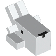 Lego Animal Body Part, Goat Head 1 x 2 with Black Eyes and Nose Print / White