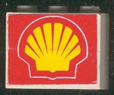 Lego Stickered Assembly 3 x 1 x 2 with Shell Logo Pattern on Both Sides (Stickers) - Set 6378