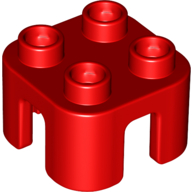 Lego Duplo Chair with no Back / Stool / Red