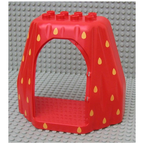 Lego Duplo Rock Cave with Door Opening and Strawberry Print