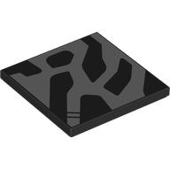 Lego Tile 4 x 4 with Silver Shapes Print