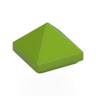 Lego Brick Sloped 45° 1 x 1 x 2/3 Quadruple Convex [Pyramid] / Lime