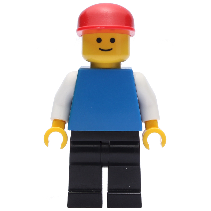 Lego Blue Torso, Black Legs, Red Cap