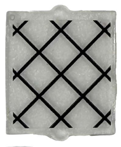 Lego Glass for Window 1 x 2 x 2 Flat Front with Black Lattice Pattern (Sticker) - Set 76451 / Trans-Clear