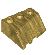 Lego Brick Wedged, Sloped 45° 3 x 3 Right / Pearl Gold