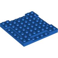Lego Plate Special 8 x 8 x 2/3 with Four 1 x 4 Recessed Edges / Blue