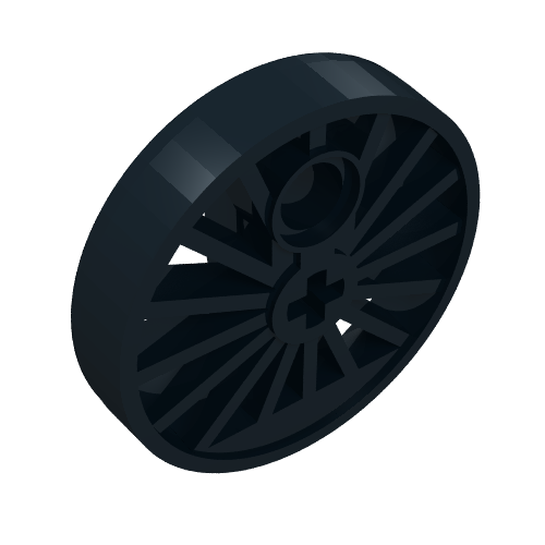 Lego Train Wheel RC Train, Spoked with Technic Axle Hole and Counterweight, 30 mm diameter [Blind Driver]