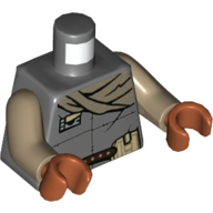Lego Torso Tunic, Dark Tan Scarf, Utility Belt Print, Dark Tan Arms, Dark Orange Hands / Dark Bluish Gray