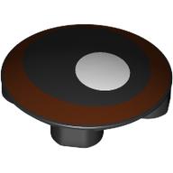 Lego Plate Round 2 x 2 with Rounded Bottom with Eye, White Pupil, Reddish Brown Iris Print