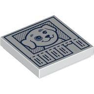 Lego Tile 2 x 2 with Missing/Lost Dog poster / White