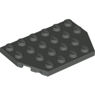 Lego Wedge Plate 4 x 6 Cut Corners / Dark Gray