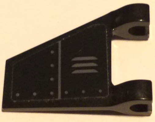 Lego Flag 2 x 2 Trapezoid with Flat Edge with Dark Bluish Gray Air Vent, Line and Rivets Pattern Model Right Side (Sticker) - Set 70668
