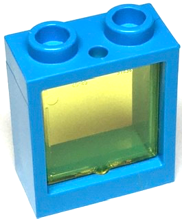 Lego Window 1 x 2 x 2 Flat Front with Trans-Yellow Glass (60592 / 60601)