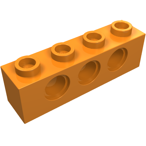 Lego Technic Brick 1 x 4 [3 Pin Holes] / Orange
