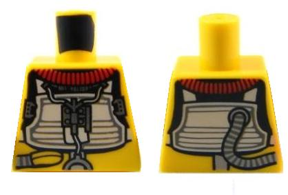 Lego Torso SW Trandoshan Armor with Dark Red Collar and Printed Back Pattern / Yellow