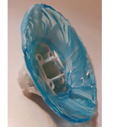 Lego Brick Round Cone Spinner with Marbled Trans-Light Blue Pattern