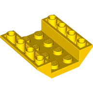 Lego Brick Sloped Inverted 45° 4 x 4 Double with 4 x 2 Recessed / Yellow