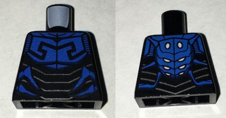 Lego Torso Batman Armor with Insect Scales and Blue Beetle Pattern / Black