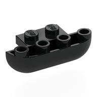 Lego Brick Round, Curved Inverted Triple 1 x 3 x 1 with 1 x 2 Extension / Black