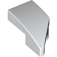 Lego Brick Wedged, Curved 2 x 1 with Stud Notch Left / White